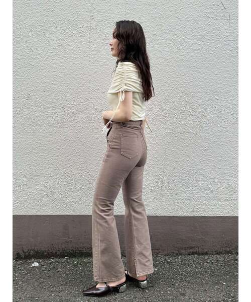 ライトベロアオフショルトップス（Tシャツ/カットソー