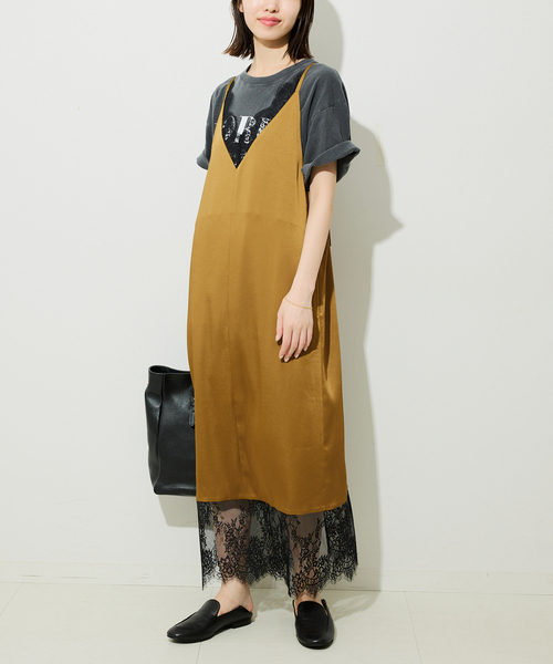 レースサテンワンピース セール】レースサテンワンピース（ワンピース）｜SLOBE IENA