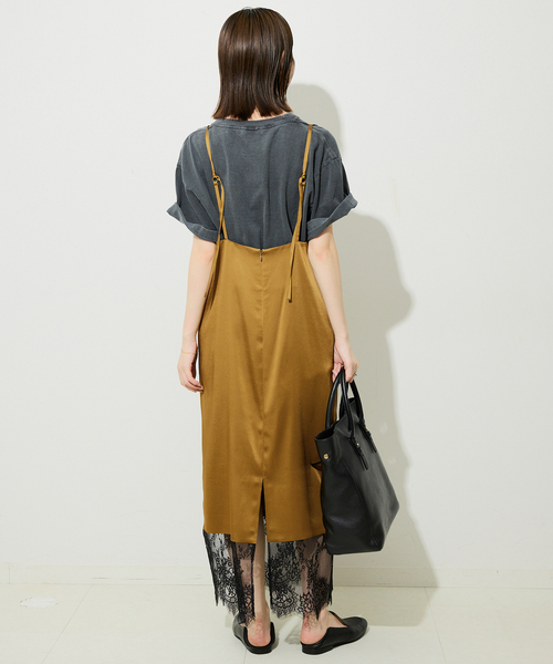SLOBE IENA(スローブイエナ)の「レースサテンワンピース(ワンピース・レディース・ブラック/カーキ・FREE)」の19枚目の写真