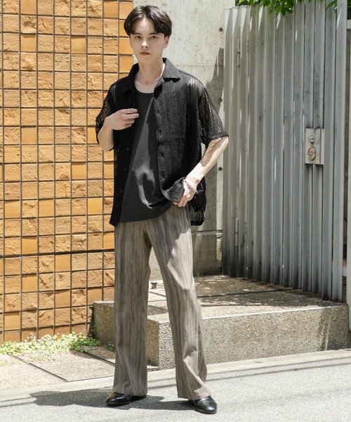 SENSE OF PLACE by URBAN RESEARCH(センスオブプレイスバイアーバンリサーチ)の「シャドースラブフレアパンツ(その他パンツ・メンズ・カーキ/ライトベージュ/チャコールグレー・MEDIUM/LARGE)」の7枚目の写真