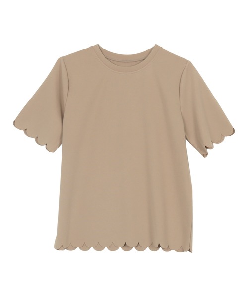 KOBE LETTUCE（コウベレタス）の「スカラップTシャツ（Tシャツ/カットソー・レディース・ブラック/ベージュ系/ライトイエロー系・M）」の13枚目の写真