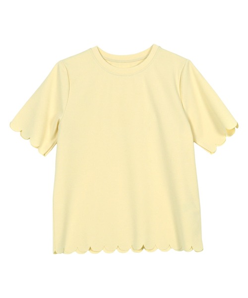 KOBE LETTUCE（コウベレタス）の「スカラップTシャツ（Tシャツ/カットソー・レディース・ブラック/ベージュ系/ライトイエロー系・M）」の14枚目の写真