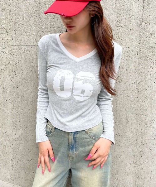 3.3 Field Trip (3.3フィールドトリップ)の「3.3 Field Trip/レースラインナンバーロングスリーブ(Tシャツ/カットソー・レディース・ベージュ/グレー/ブラック・FREE)」の3枚目の写真