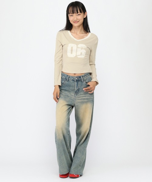 3.3 Field Trip (3.3フィールドトリップ)の「3.3 Field Trip/レースラインナンバーロングスリーブ(Tシャツ/カットソー・レディース・ベージュ/グレー/ブラック・FREE)」の12枚目の写真