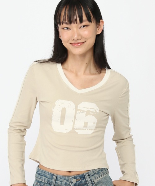 3.3 Field Trip (3.3フィールドトリップ)の「3.3 Field Trip/レースラインナンバーロングスリーブ(Tシャツ/カットソー・レディース・ベージュ/グレー/ブラック・FREE)」の13枚目の写真