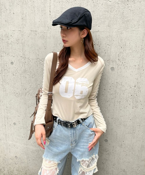 3.3 Field Trip (3.3フィールドトリップ)の「3.3 Field Trip/レースラインナンバーロングスリーブ(Tシャツ/カットソー・レディース・ベージュ/グレー/ブラック・FREE)」の21枚目の写真