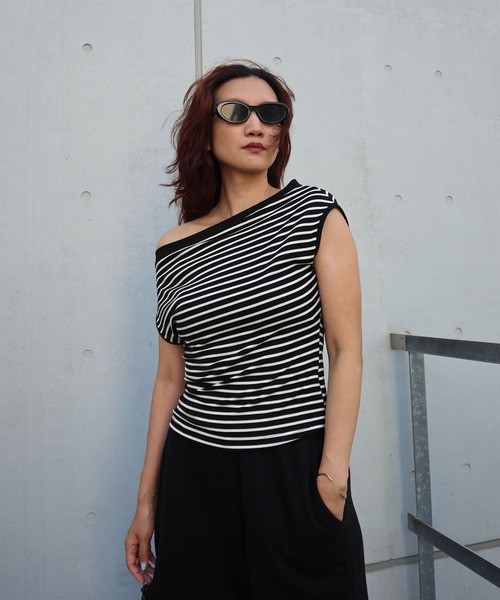【早い者勝ち】【25SS】FARAH ボーダーT ブラック　XLサイズ X-girl（エックスガール）の「STRIPED BABY S/S TOP/マルチ