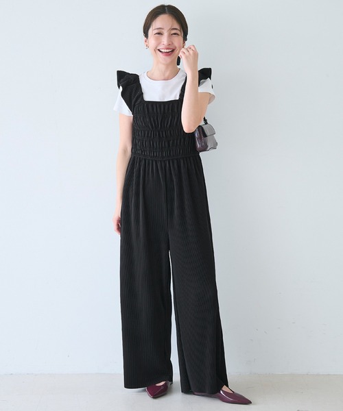 coco【VERY×UNFILOコラボ】オールインワン　カーキ・黒L２点 coco様専用【VERY×UNFILOコラボ】オールインワン カーキ・黒L2