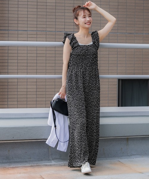 coca（coca）（コカ）の「プリーツオールインワン（つなぎ/オールインワン・レディース・ブラック/A・L/M/S）」の3枚目の写真