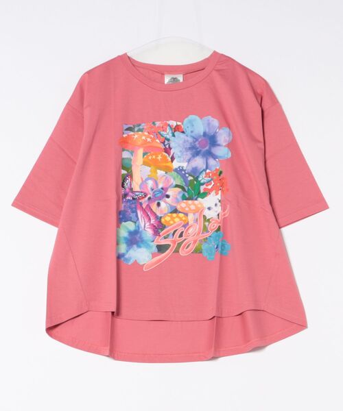 セール】152689：ネコ花キノコ柄 接触冷感Tシャツ（Tシャツ