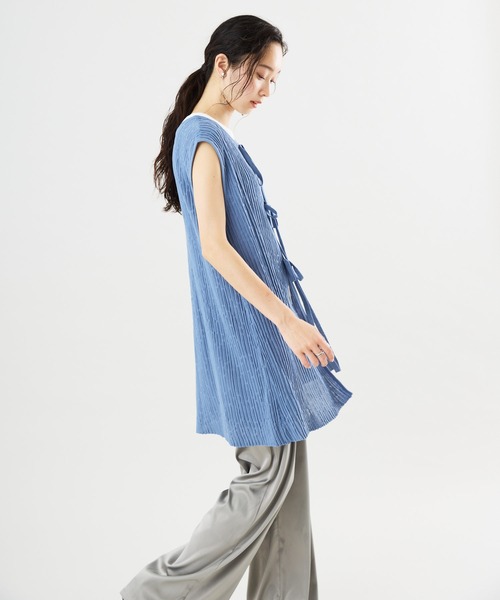 Muscat(マスカット)の「【セットアップ可】前後2WAY シアーリボンニットトップス(ニット/セーター・レディース・サンドベージュ/ブラック/ブルー・F)」の19枚目の写真