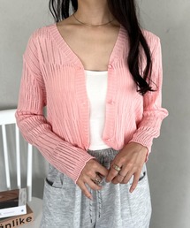 リブ」に該当するカーディガン/ボレロ（ピンク/桃色系