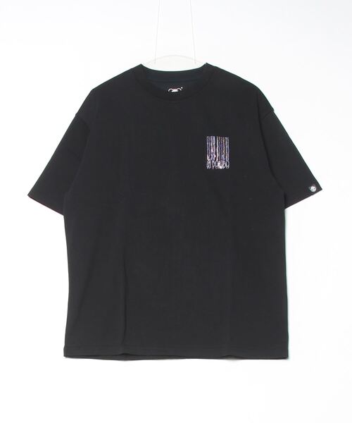HIPANDA(ハイパンダ)の「(HIPANDA ハイパンダ) 男女兼用 HIPANDA マルチカラー バーコード ラインストーン Tシャツ(Tシャツ/カットソー・メンズ・ブラック/ホワイト・MEDIUM/LARGE/X-LARGE/SMALL)」の1枚目の写真