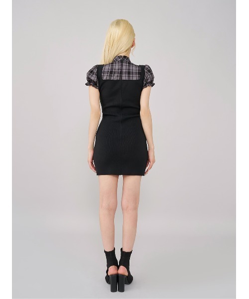 レイヤードライクボウタイニットミニワンピース（ワンピース