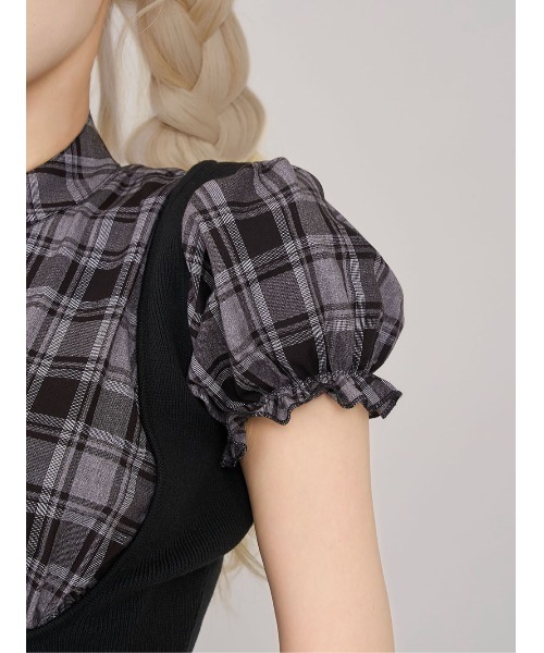 Darich（ダーリッチ）の「レイヤードライクボウタイニットミニ