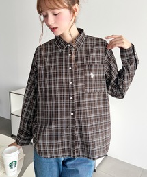 moment+別注【U.S.POLO ASSN.】ワンポイント刺繍長袖チェックシャツ