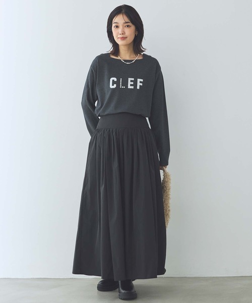 Gready Brilliant（グレディブリリアン）の「ＣＬＥＦロゴスクエアネックカットソー（Tシャツ/カットソー・レディース・オフホワイト/グレー・FREE）」の18枚目の写真