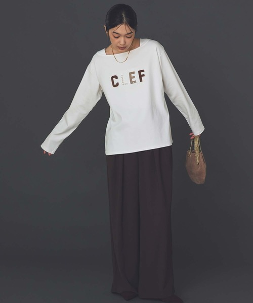 Gready Brilliant（グレディブリリアン）の「ＣＬＥＦロゴスクエアネックカットソー（Tシャツ/カットソー・レディース・オフホワイト/グレー・FREE）」の6枚目の写真