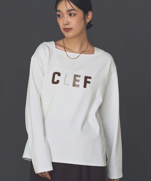 Gready Brilliant（グレディブリリアン）の「ＣＬＥＦロゴスクエアネックカットソー（Tシャツ/カットソー・レディース・オフホワイト/グレー・FREE）」の7枚目の写真