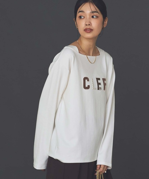 Gready Brilliant（グレディブリリアン）の「ＣＬＥＦロゴスクエアネックカットソー（Tシャツ/カットソー・レディース・オフホワイト/グレー・FREE）」の8枚目の写真