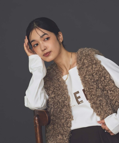 Gready Brilliant（グレディブリリアン）の「ＣＬＥＦロゴスクエアネックカットソー（Tシャツ/カットソー・レディース・オフホワイト/グレー・FREE）」の15枚目の写真