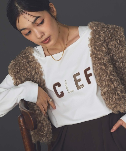 Gready Brilliant（グレディブリリアン）の「ＣＬＥＦロゴスクエアネックカットソー（Tシャツ/カットソー・レディース・オフホワイト/グレー・FREE）」の16枚目の写真