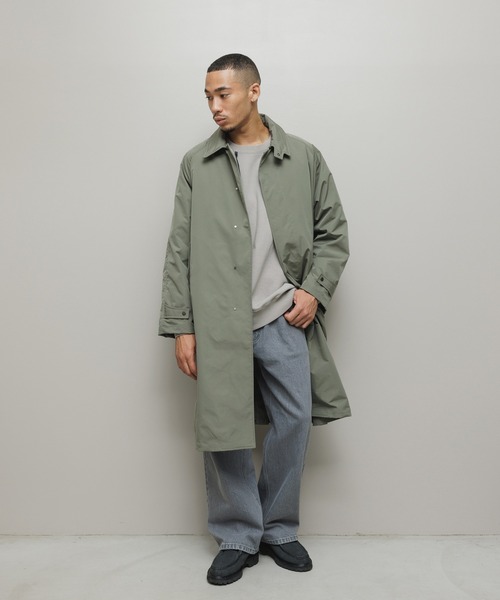 TAION（タイオン）の「BAL / TAION BALMACAAN COAT WITH DETACHABLE DOWN VEST（チェスターコート・メンズ・チャコール/カーキ・3/2/1）」の6枚目の写真