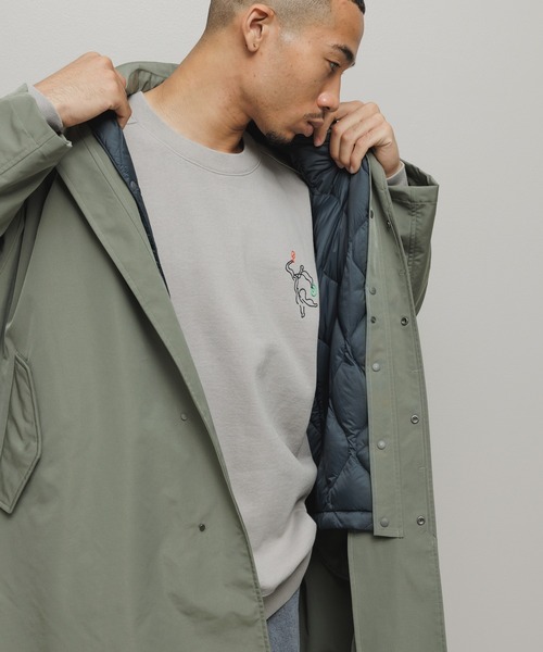 TAION（タイオン）の「BAL / TAION BALMACAAN COAT WITH DETACHABLE DOWN VEST（チェスターコート・メンズ・チャコール/カーキ・3/2/1）」の7枚目の写真