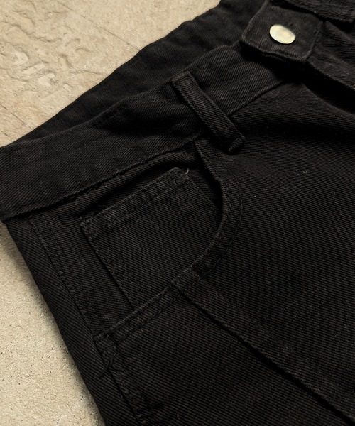 MAISON SELECT(メゾンセレクト)の「7E16 切替 ウォッシュ ヴィンテージライク バギーショーツ バミューダ ハーフパンツロング丈(デニムパンツ・メンズ・ブラック・S/M/L/XL)」の3枚目の写真