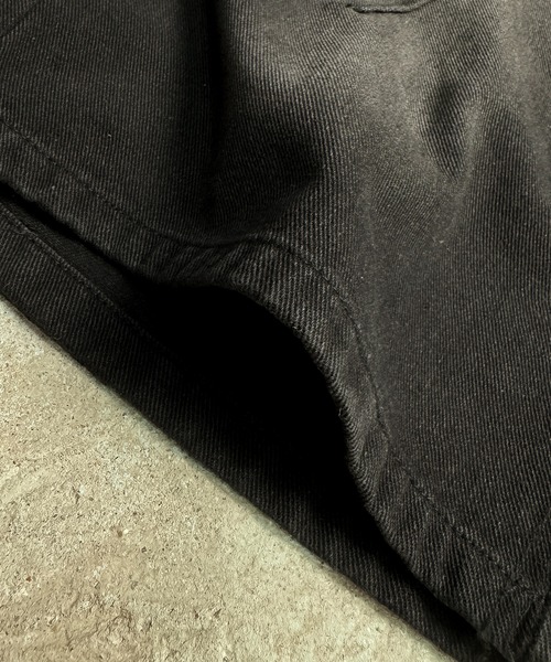 MAISON SELECT(メゾンセレクト)の「7E16 切替 ウォッシュ ヴィンテージライク バギーショーツ バミューダ ハーフパンツロング丈(デニムパンツ・メンズ・ブラック・S/M/L/XL)」の2枚目の写真