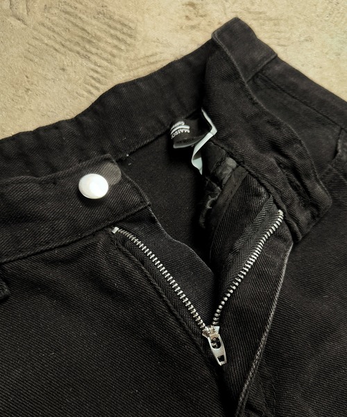 MAISON SELECT(メゾンセレクト)の「7E16 切替 ウォッシュ ヴィンテージライク バギーショーツ バミューダ ハーフパンツロング丈(デニムパンツ・メンズ・ブラック・S/M/L/XL)」の4枚目の写真