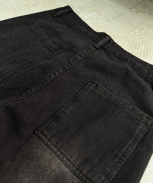 MAISON SELECT(メゾンセレクト)の「7E16 切替 ウォッシュ ヴィンテージライク バギーショーツ バミューダ ハーフパンツロング丈(デニムパンツ・メンズ・ブラック・S/M/L/XL)」の8枚目の写真