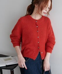 DISCOAT(ディスコート)のフェザーヤーンクルーカーディガン《WEB限定カラーあり》(カーディガン/ボレロ)
