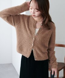 フェザーヤーンクルーカーディガン《WEB限定カラーあり》