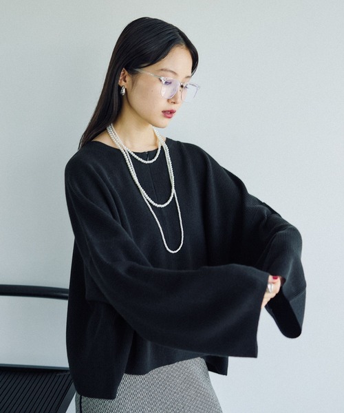 12ゲージZIPワイドスリーブプルオーバー 497491（ニット/セーター