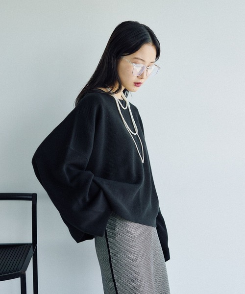 12ゲージZIPワイドスリーブプルオーバー 497491（ニット