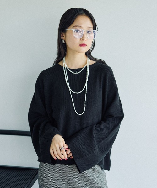 12ゲージZIPワイドスリーブプルオーバー 497491（ニット