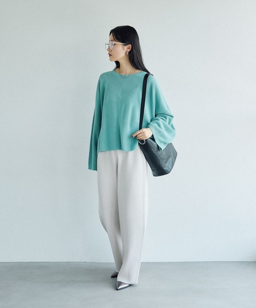 12ゲージZIPワイドスリーブプルオーバー 497491（ニット