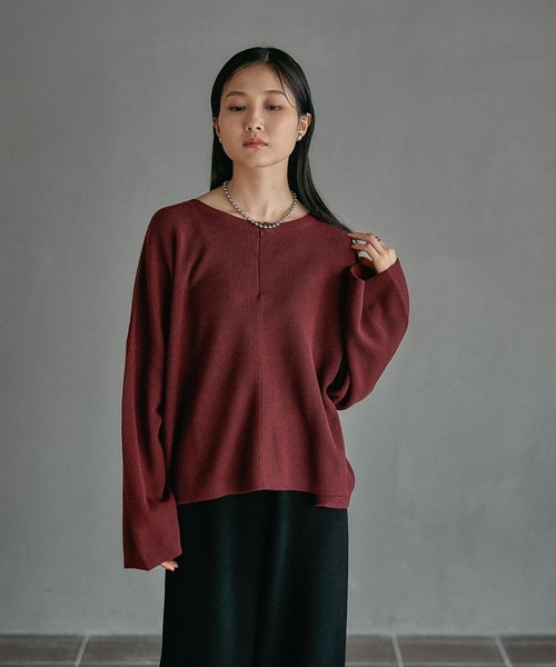 12ゲージZIPワイドスリーブプルオーバー 497491（ニット