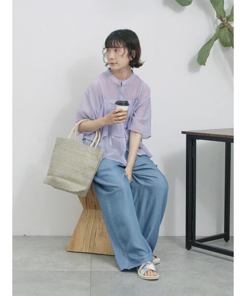 Samansa Mos2 blue(サマンサモスモスブルー)の「ビスチェドッキングブラウス(シャツ/ブラウス・レディース・オフホワイト/ラベンダー/ブラック・F)」の10枚目の写真