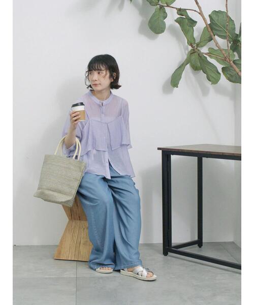 Samansa Mos2 blue(サマンサモスモスブルー)の「ビスチェドッキングブラウス(シャツ/ブラウス・レディース・オフホワイト/ラベンダー/ブラック・F)」の11枚目の写真