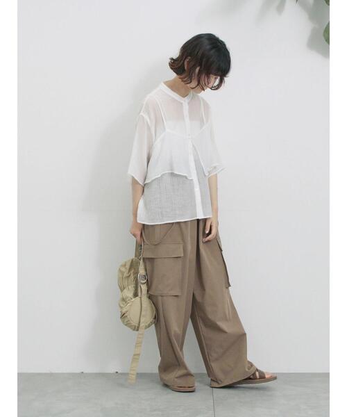 Samansa Mos2 blue(サマンサモスモスブルー)の「ビスチェドッキングブラウス(シャツ/ブラウス・レディース・オフホワイト/ラベンダー/ブラック・F)」の12枚目の写真