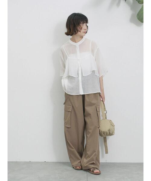 Samansa Mos2 blue(サマンサモスモスブルー)の「ビスチェドッキングブラウス(シャツ/ブラウス・レディース・オフホワイト/ラベンダー/ブラック・F)」の14枚目の写真