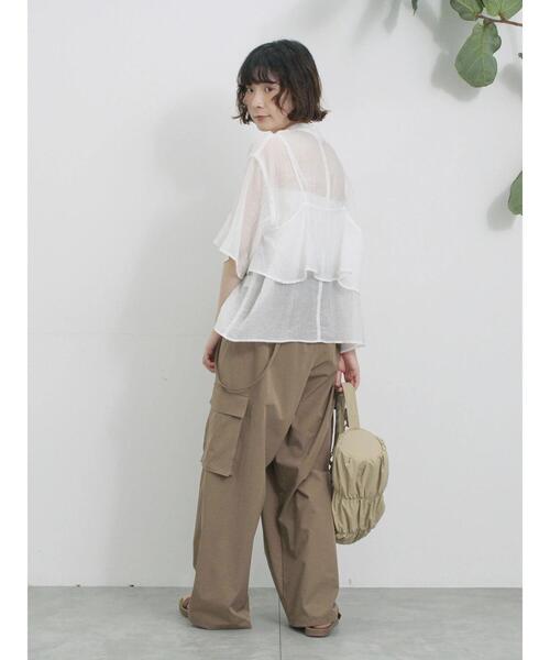 Samansa Mos2 blue(サマンサモスモスブルー)の「ビスチェドッキングブラウス(シャツ/ブラウス・レディース・オフホワイト/ラベンダー/ブラック・F)」の15枚目の写真