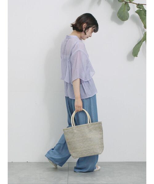 Samansa Mos2 blue(サマンサモスモスブルー)の「ビスチェドッキングブラウス(シャツ/ブラウス・レディース・オフホワイト/ラベンダー/ブラック・F)」の17枚目の写真