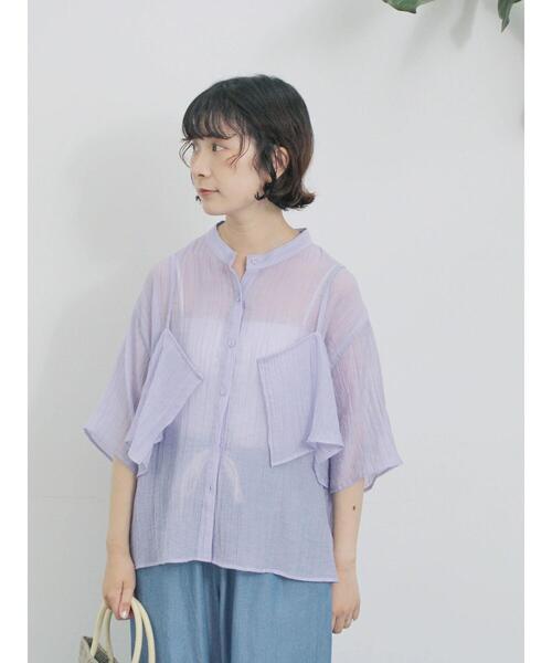 Samansa Mos2 blue(サマンサモスモスブルー)の「ビスチェドッキングブラウス(シャツ/ブラウス・レディース・オフホワイト/ラベンダー/ブラック・F)」の20枚目の写真