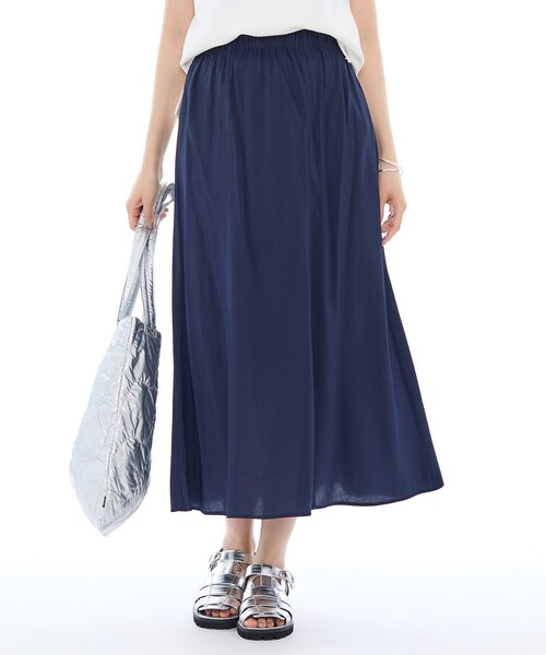 INDIVI（インディヴィ）の「タンブラーフレアスカート（スカート・レディース・スミクロ/ネイビー/ブラウン系/ベビーピンク・13/36/38/40/15 /05）」の3枚目の写真