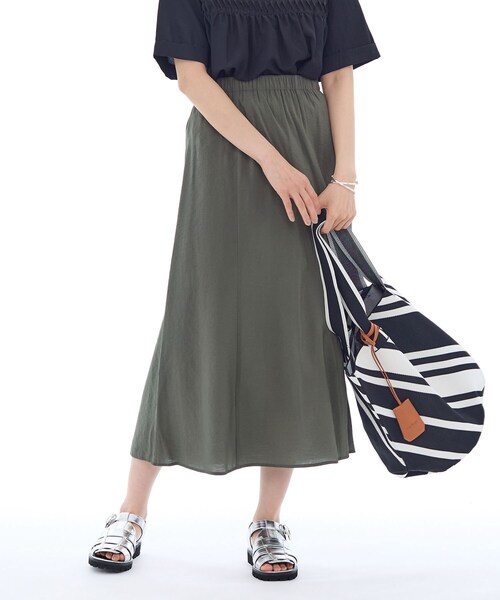 INDIVI（インディヴィ）の「タンブラーフレアスカート（スカート・レディース・スミクロ/ネイビー/ブラウン系/ベビーピンク・13/36/38/40/15 /05）」の6枚目の写真