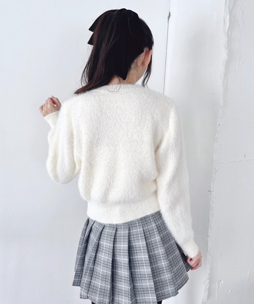 Loueme（ルエム）の「ビジューシャギーニットカーディガン（カーディガン/ボレロ・レディース・グレー/オフホワイト/ブラック・FREE）」の13枚目の写真