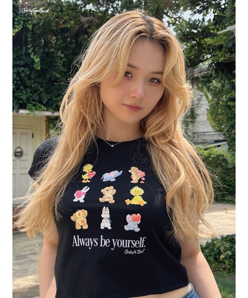 MORE self LOVE(モアセルフラブ)の「【Suzy‘s Zoo】ハートフレンズTEE(Tシャツ/カットソー・レディース・ホワイト/ピンク/ブラック・FREE)」の2枚目の写真